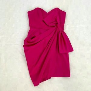 Jewel Toned Ruby/Fuchsia Strapless Dress w/Bow